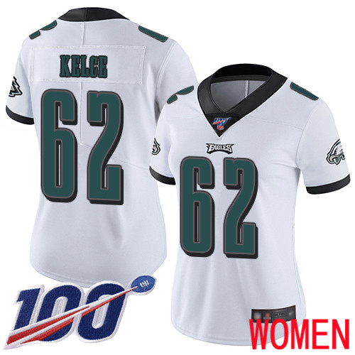 Women Philadelphia Eagles 62 Jason Kelce White Vapor Untouchable NFL Jersey Limited Player Season